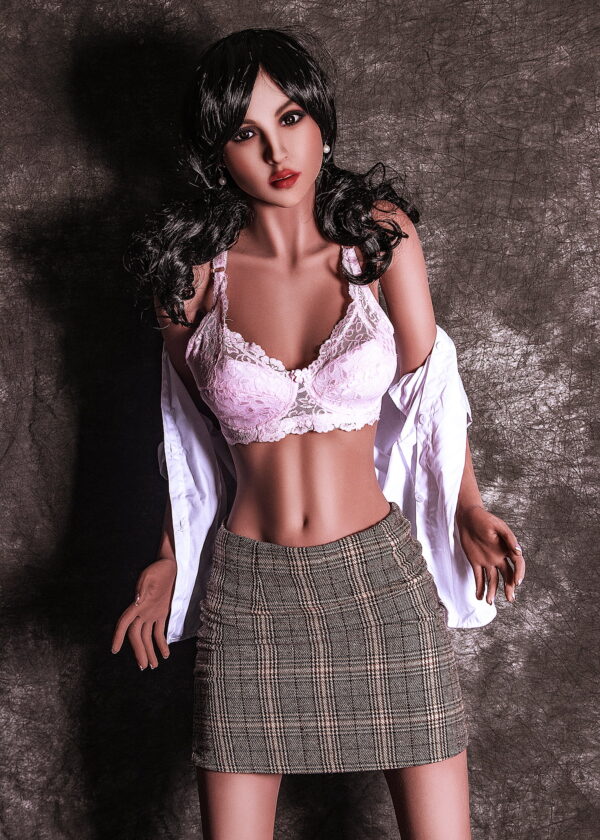 Realdoll Karlee con seno piccolo e capelli ricci neri