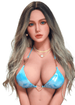 Sex doll realistica DutchDoll Freya 157 cm in TPE con capelli biondo scuro, occhi azzurri, seno generoso E-cup e silhouette a clessidra, bambola con pelle morbida.