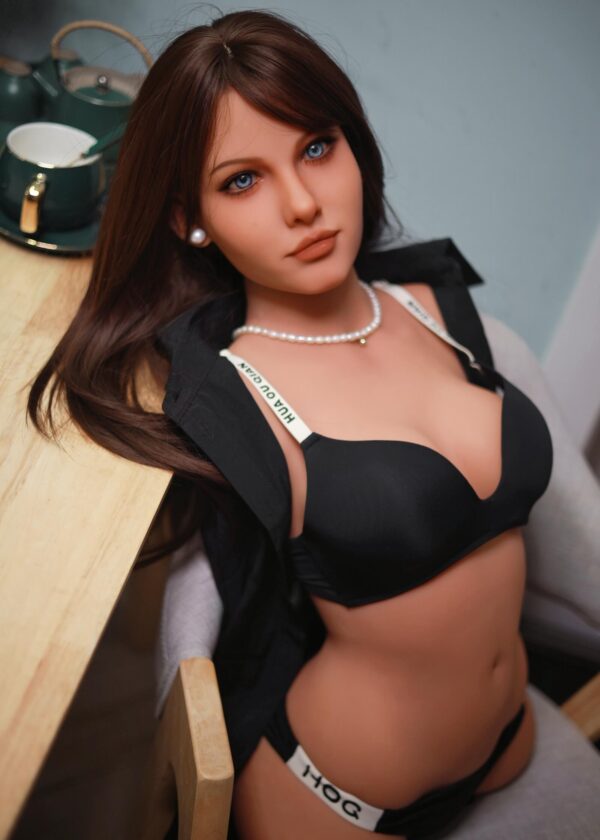 Busto DutchDoll | 77 cm Bambole del Sesso (Sexdolls) 2 Bambola sessuale realistica Sofia da 77 cm, con capelli castani, occhi azzurri e lingerie nera, texture della pelle umana ultra realistica