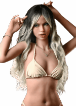 Sex doll realistica DutchDoll Chloe 161 cm in TPE con capelli castano chiaro/dorati, occhi marroni, seni in gel e curve voluttuose, bambola con pelle morbida