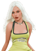 Sex doll realistica DutchDoll 158 cm in TPE con forme femminili naturali e aspetto realistico, bambola con curve morbide e look elegante.