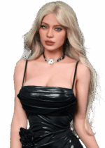 Sex doll realistica Firedoll Stella 156 cm in TPE con capelli biondo chiaro, pelle morbida, seno C naturale e curve femminili eleganti.