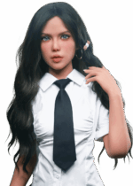 Firedoll Nova | 157 cm Sex doll realistica Firedoll Nova 157 cm in TPE con capelli castani, pelle chiara, seni in gel e sguardo sensuale, bambola con curve naturali e aspetto elegante.